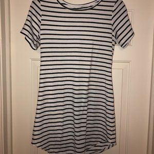 White and black striped tshirt dress